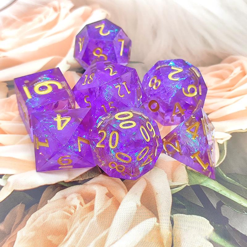 Sharp Resin Polyhedral Dice for Cthulhu, DND, and TRPG Board Games