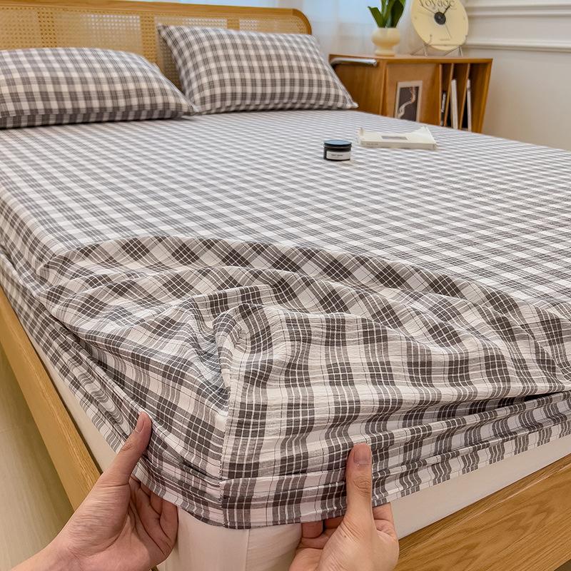 New Style Bed Sheet Single Piece Unprinted Style Bed Cover Mattress Protector Dormitory Single Non-slip Bed Sheet Universal for All Seasons