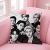 Korean Boy Team E-Enhypen Pillow Case Pattern Printing Pillowcase Living Room Sofa Cushion Cover Bedroom Room Decor