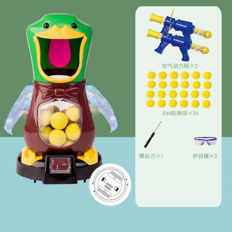 Hungry Shooting Duck Toys Air-powered Gun Soft Bullet Ball With Light Electronic Scoring Battle Games Funny Gun Toy for Kids