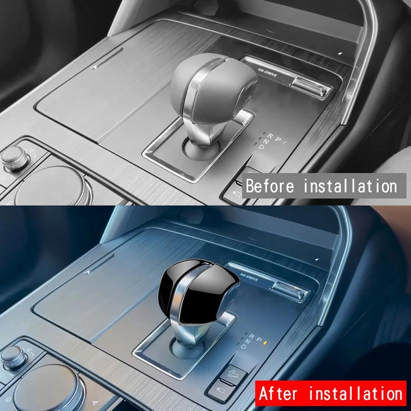 Car Gear Shift Head Knob Trim For Mazda CX-60 CX60 2024 Carbon Fiber ABS 3d Stickers Auto Vehicle Decoration