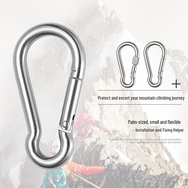 Gourd-Shaped Galvanized Iron Screw-Lock Carabiner (Pack of 8)