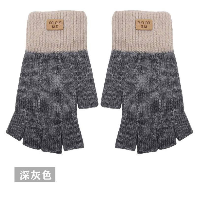 Touch Screen Gloves Autumn and Winter Knitted Gloves Cycling Warm Cold Warm Gloves Piled Thickened Couple Warm Gloves