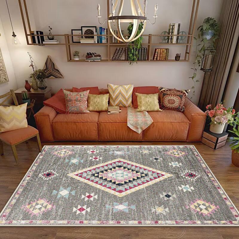 Böhmisch Große Größe Rutschfest Dekoration Zuhause Wohnzimmer Teppich Weich Faltbar Raumdeko Schlafzimmer Teppich Einfache Reinigung Sofa Tischmatte