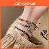 Elegant Butterfly Lotus Beaded Bracelet For Women Vintage Style Friendship Jewelry