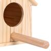 Decorative Wooden Bird House Nest with Pole Breeding Box Hanging for Outdoor Garden Finch