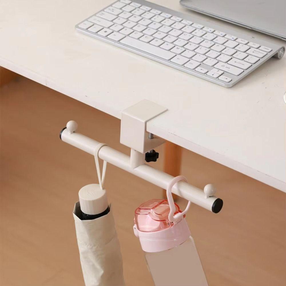 Rounded Corner Desk Mount Hook Carbon Steel Under-desk Headphone Rack Hanging Handbag Stand  School