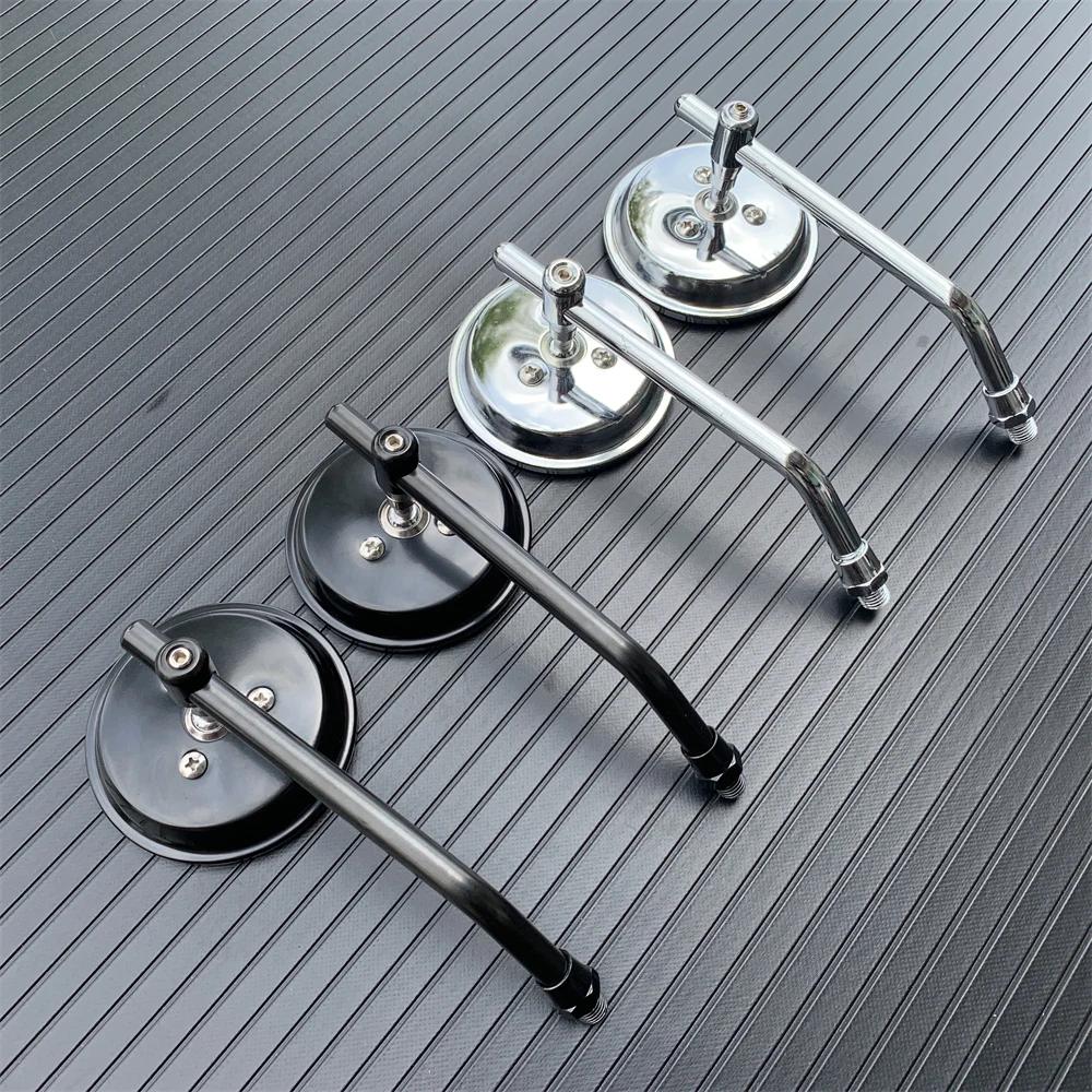 Motorcycle Rearview Side Mirror with 10mm Screws Universal Round  Retro Modified Motorbike Cafe Racer Rearview Mirrors