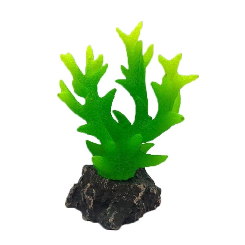 Aquarium Landscape Fluorescent Coral Simulation Coralreef Fish Tanks Decoration Aquatic Pet Landscaping Plant Figurine