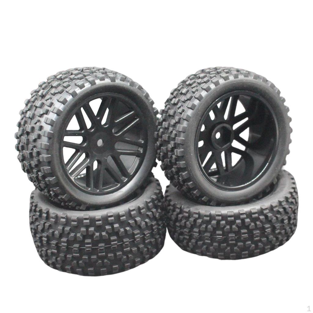 4 Pieces Car Tires 1:10 Replacement Assembly Buggy Modification Vehicles Wheels for 94166