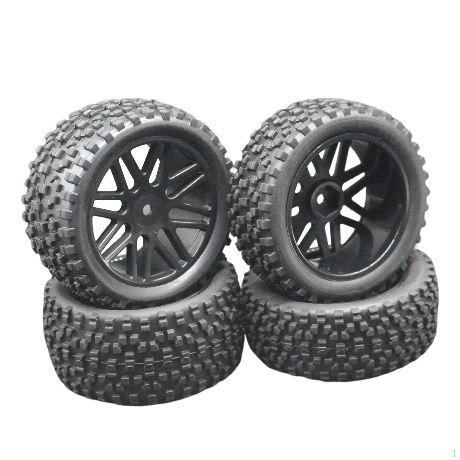 

4 Шматки Автомобільних Шини 1:10 запасних коліс для модифікованих баггі-машинок 94166 чорний