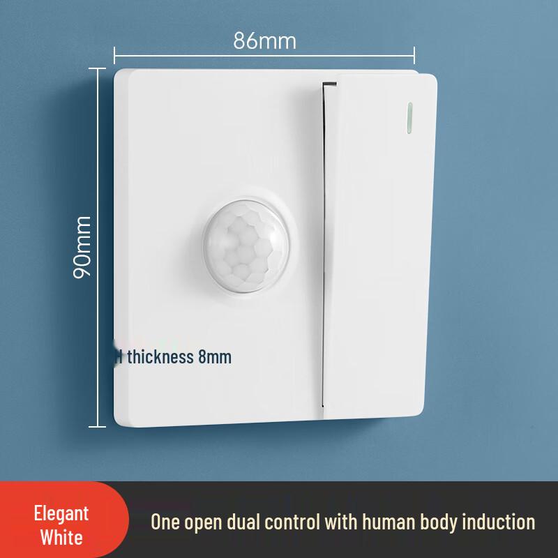 86-Type Smart PIR Motion Sensor Dual-Control Wall Switch