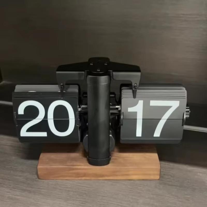 Ceasuri de masă din lemn de nuc, unic, retro, elegant, ceas de birou, mecanic, flip page, ceas digital de masă, estetic pentru sufragerie, accesorii interioare