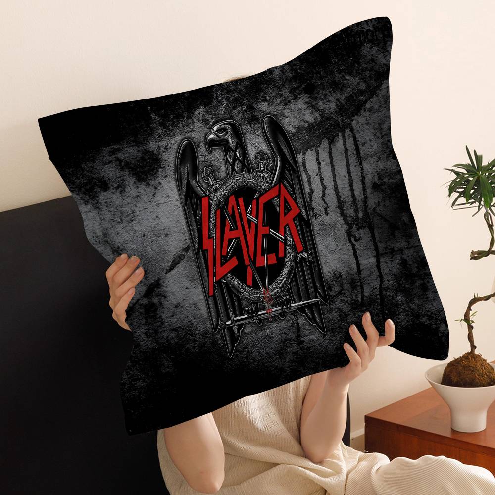 S-Slayer H-Heavy M-Metal Band Pillow Gifts Home Office Furnishings Bedroom Sofa Car Cushion Cover Case 45x45cm