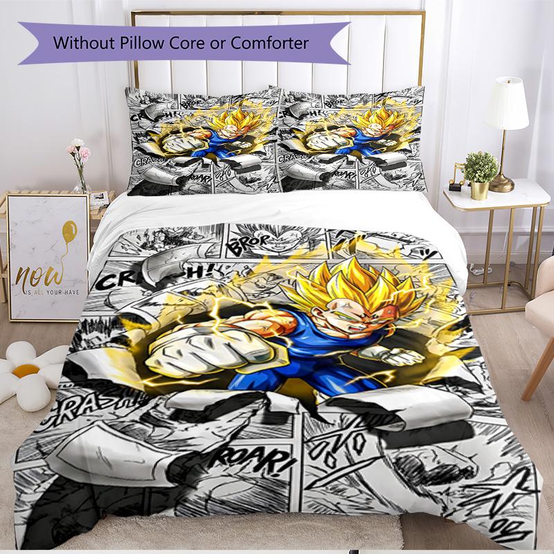 3pcs Duvet Cover Set (1*Duvet Cover + 2*Pillowcase, Without Core), DRAGON BALL Print Soft All‑Season Bedding Set, Home Bedroom Decor Gift