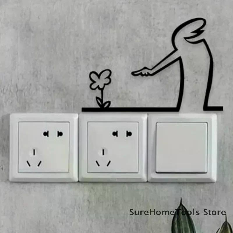 Line Figure Modern Metal Poster For Living Room Bedroom Switch Sticker Easy Hang Installation