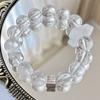 12Mm Large Particle Natural White Crystal Design Bracelet