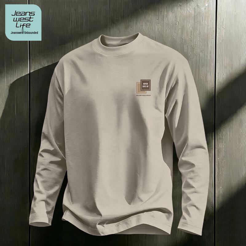 Jeanswest Life Men's Loose-Fit Pure Cotton Long-Sleeve T-Shirt