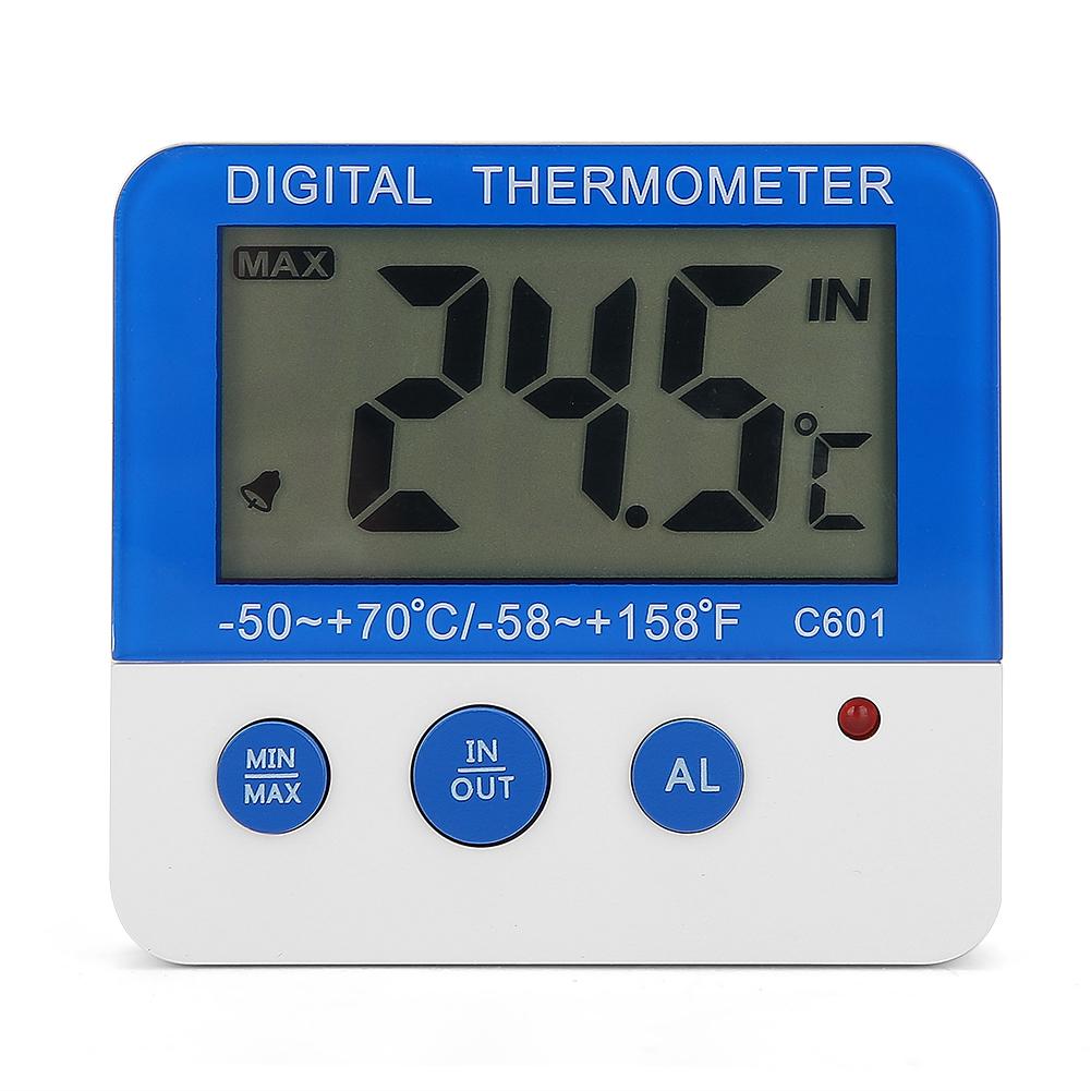 ABS Indoor Outdoor Large LCD Display Mini Alarm Thermometer Livestock Farm Electronic Temperature Meter