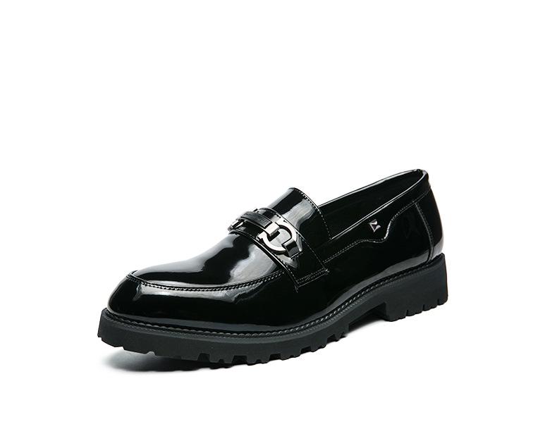 Men's British-Style Hidden Heel Patent Leather Shoes - Korean Trendy Casual & Versatile