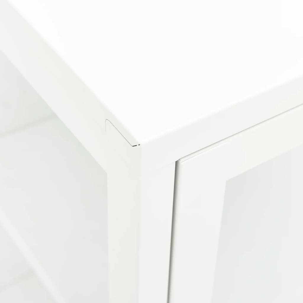 Sideboard White 70 x 35 x 70 cm Steel and Glass