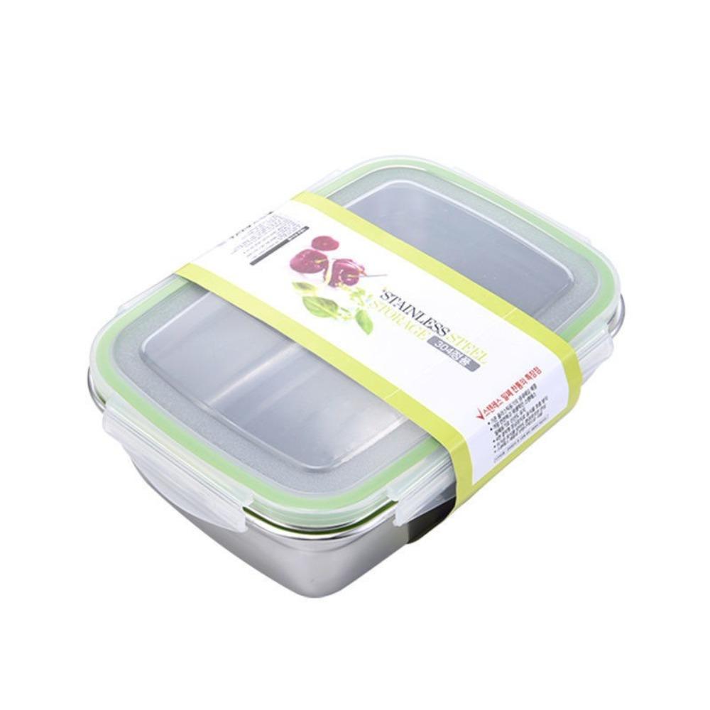 Stainless Steel Fresh-keeping Box Sealed Bento Box Refrigerator Freezer Storage Box  Camp Supplies