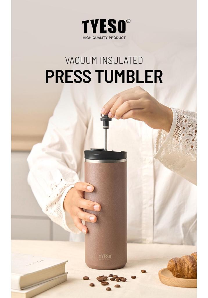 TYESO TaiShuo Stainless Steel Travel Coffee Mug, Insulated Portable Cup for Office, Outdoor, Men & Women