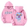Children's Casual Round Neck Printed Pullover Long-sleeved Hooded Sweatshirt Top