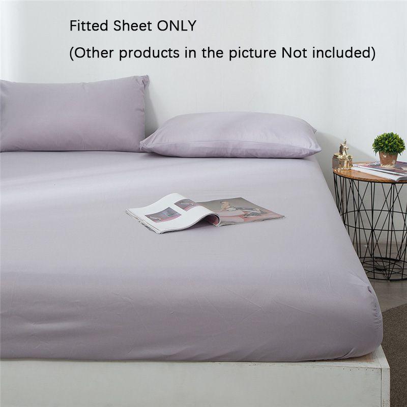 Deep 1525cm Fitted Sheet Pillow Case Bed Sheets Single Double King Color Solid