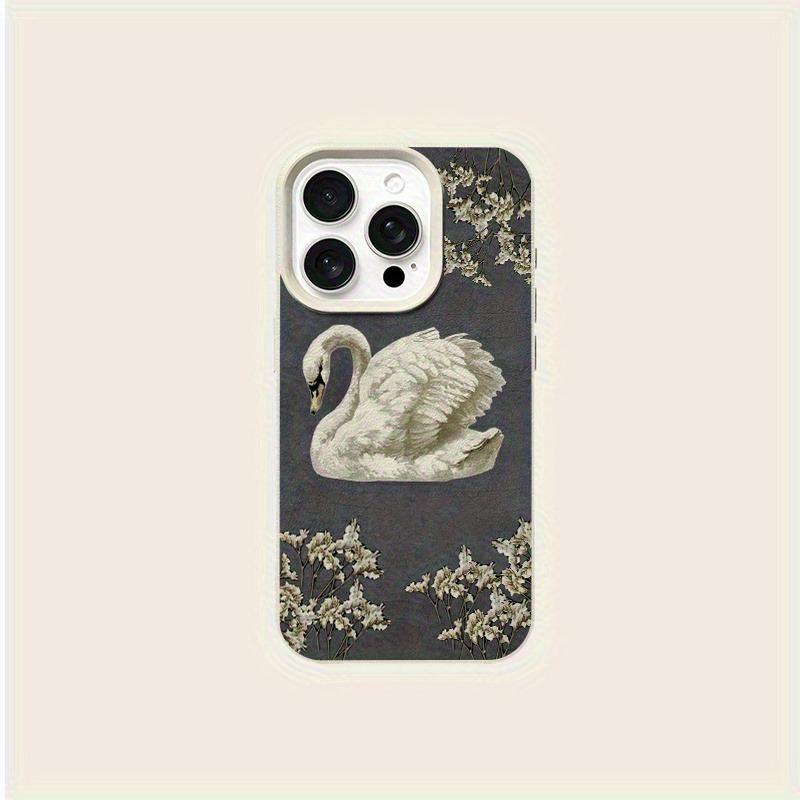 

Elegant swan pattern phone case, suitable for iPhone 17, 16, 15, Plus, Pro, Max series phones - ideal for giving as a gift iPhone17 Pro слонова кістка