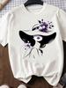 (Asian Size) trend watercolor cute Print O-neck Short Sleeve T-shirts Fashion Female Casual Women's Top T Clothing  Graphic Tee