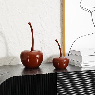 Kreative Harz-Handarbeiten Rote Kirschen Simulierte Obst-Ornamente Kirsch-Apfel Heimdekorations-Zubehör Dekorationsfiguren