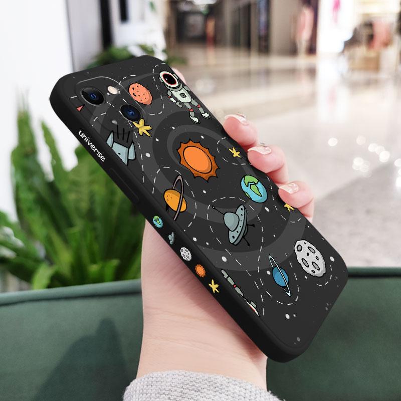 

Great Astronaut Phone Case For iPhone 16 16e 15 14 13 12 11 Pro Max Mini X XR XS MAX Plus Cover iPhone 15 Plus чорний