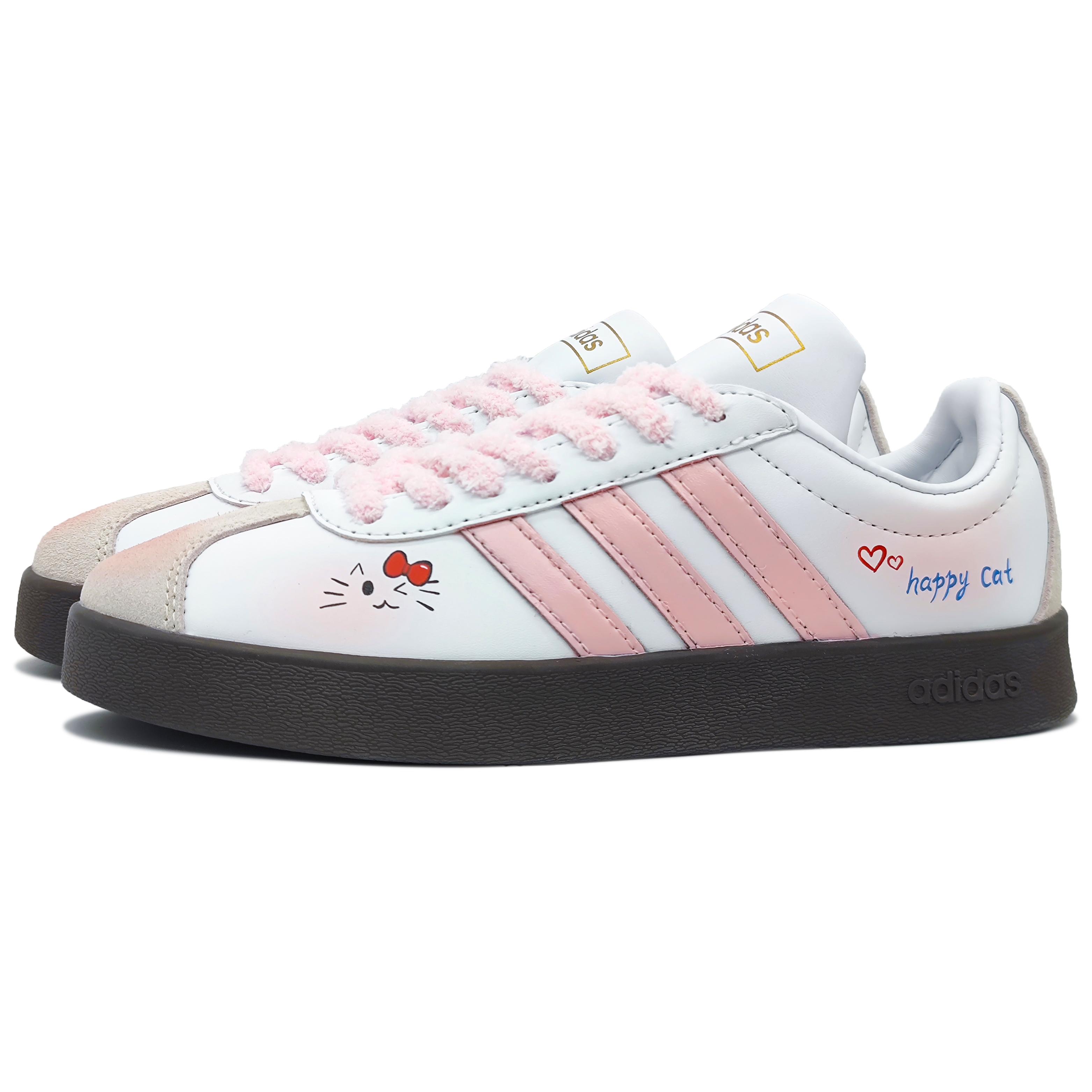 

Adidas VL COURT 2.0 Low top Skateboard Shoes Unisex White Pink ID6015(Team1148-LD) 39⅓
