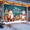 Christmas Garage Door Banner 13x6ft Christmas Garage Door Cover Decorations Santa Claus Reindeer Snowman Garage Door Background