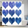 Blue Watercolor Heart Shower Curtain 3D Printed Polyester Fabric For Bathroom Decor Modern Home Decoration Waterproof Bath Mat C