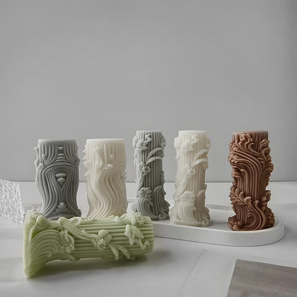 Flexible Silicone Molds Curved Column Shaped Candle Molds Easy Demolding Molds Handmade Candle Mold for Hand-Making