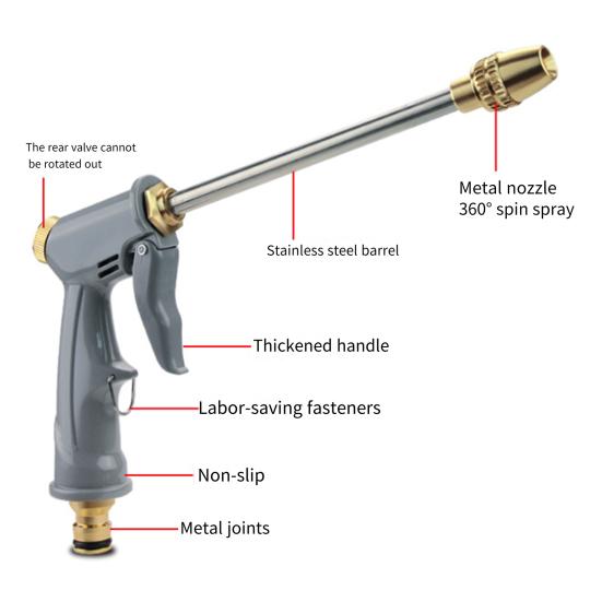 Duză pentru furtun de apă Mod de pulverizare reglabil de înaltă presiune Conector rapid rezistent la scurgeri Pulverizator rotativ universal versatil Instrument de spălat auto de uz casnic