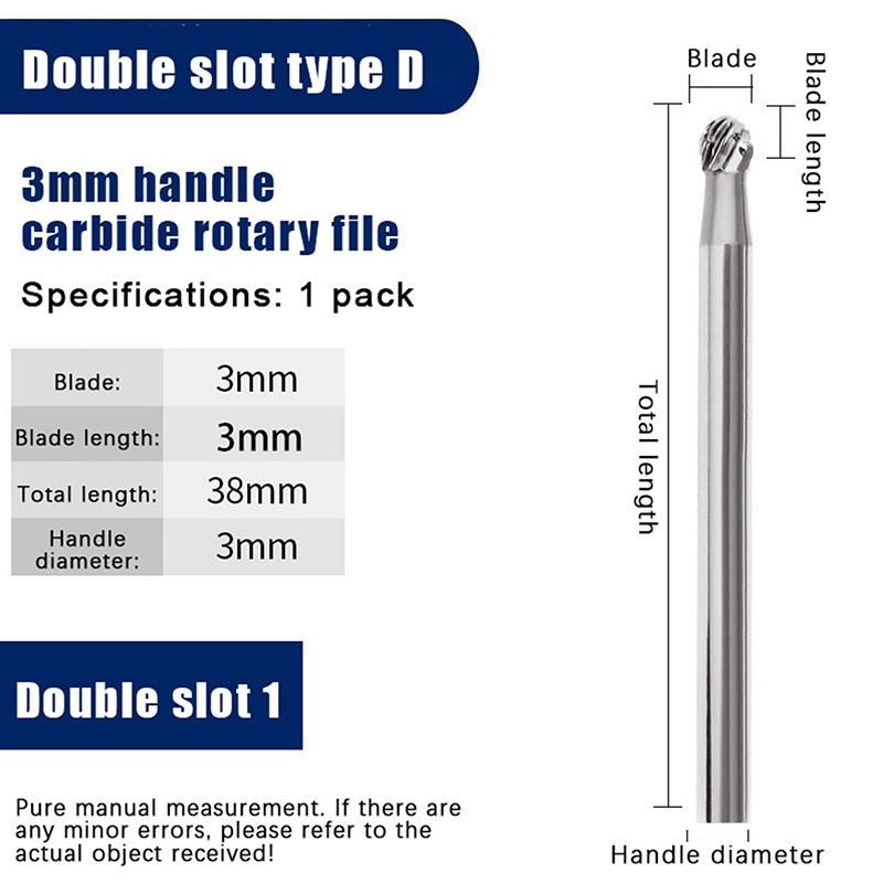 

Фреза ротаційна з карбіду вольфраму Твердосплавна ротаційна борфреза Свердло з хвостовиком 3 мм Фреза для гравіювання Шліфувальна головка для металу та пластику B3
