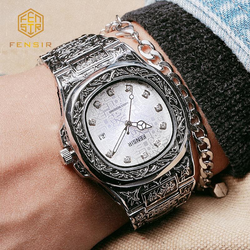 Men's Unique Luxury Retro Steel Strap Design Watches 2025 Unusual Sport Waterproof Watch For Man WristWatch Clock Reloj Hombre