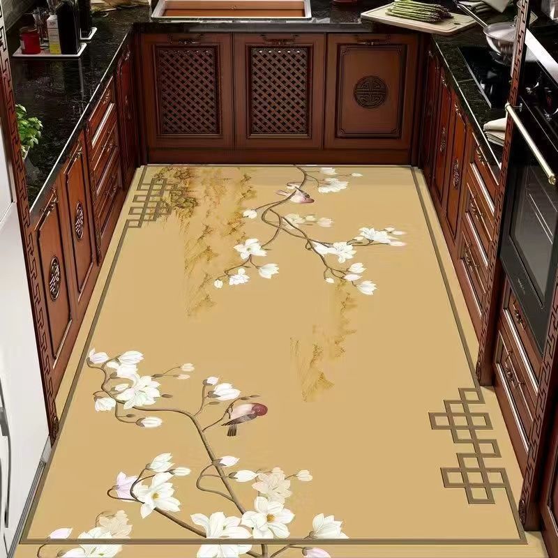 Diatomaceous earth kitchen floor mat: oil-proof, non-slip, water-absorbent, wipeable, stain-resistant, and quick-drying