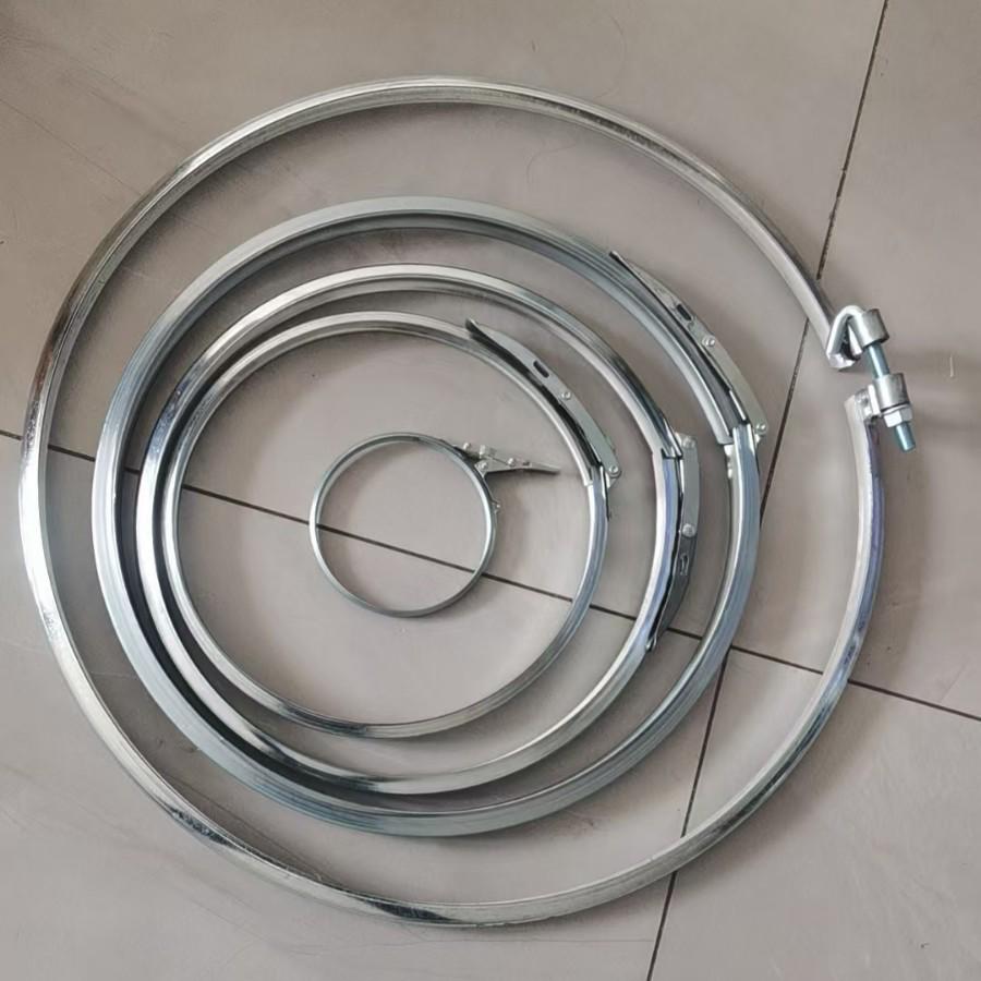 Iron Barrel Hoop and Clip Set for Open Barrels Customizable Material Size