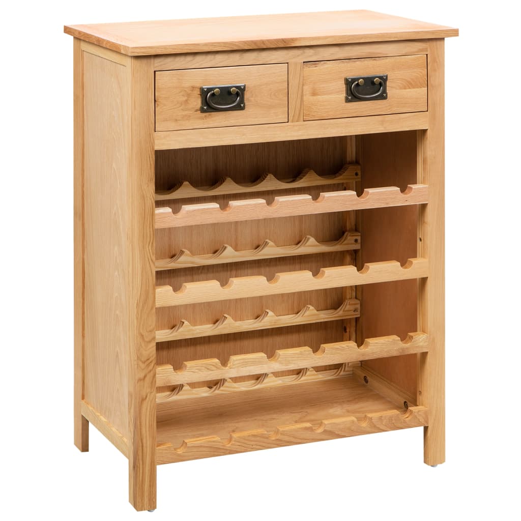 Wine Cabinet 72 X 32 X 90 Cm Solid Oak Wood