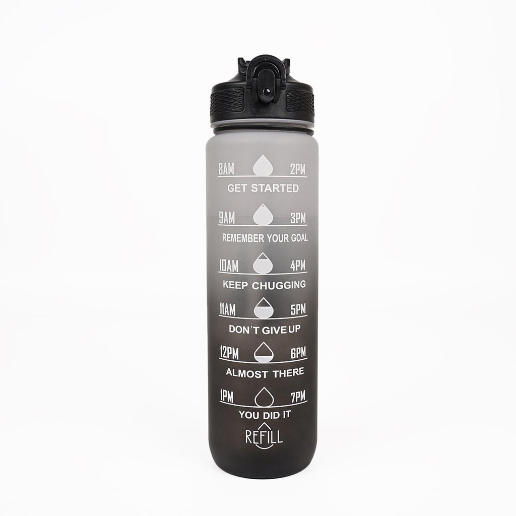 Water Bottle Gradual Change Matte Large Capacity Water Cup Elastic Cover Straw Cup 11OZ Portable Sports Kettle