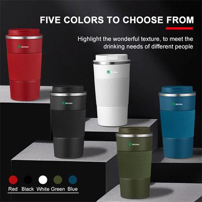 Car Thermos Cup Coffee Mug Stainless Steel Coffee Thermos Mug Badge For S VII Yeti Kamiq Kodiaq Karoq Octavia Fabia Rapid