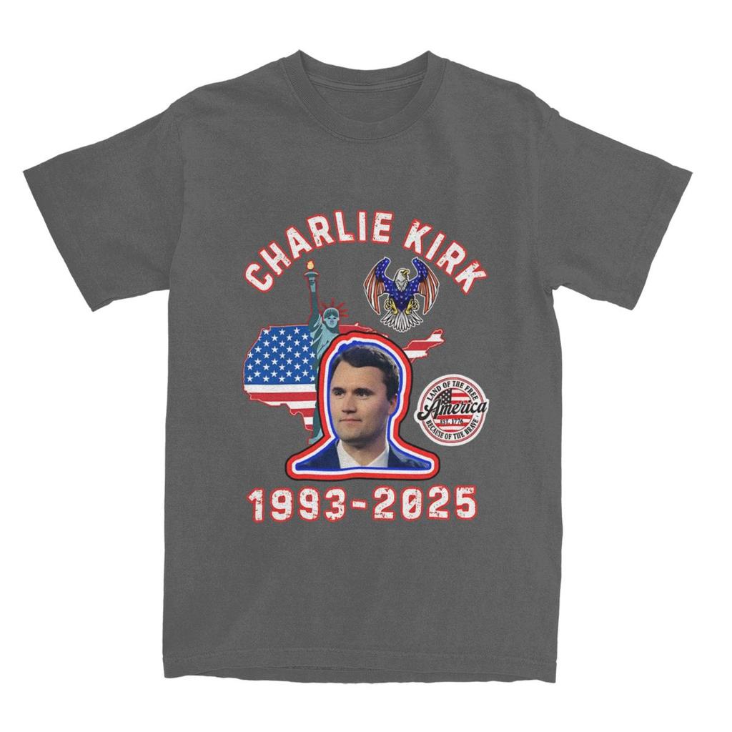 Rest In Peace Charlie Kirk Tshirt Men Cotton Tops Print Legends Never Die O-neck Short Sleeve