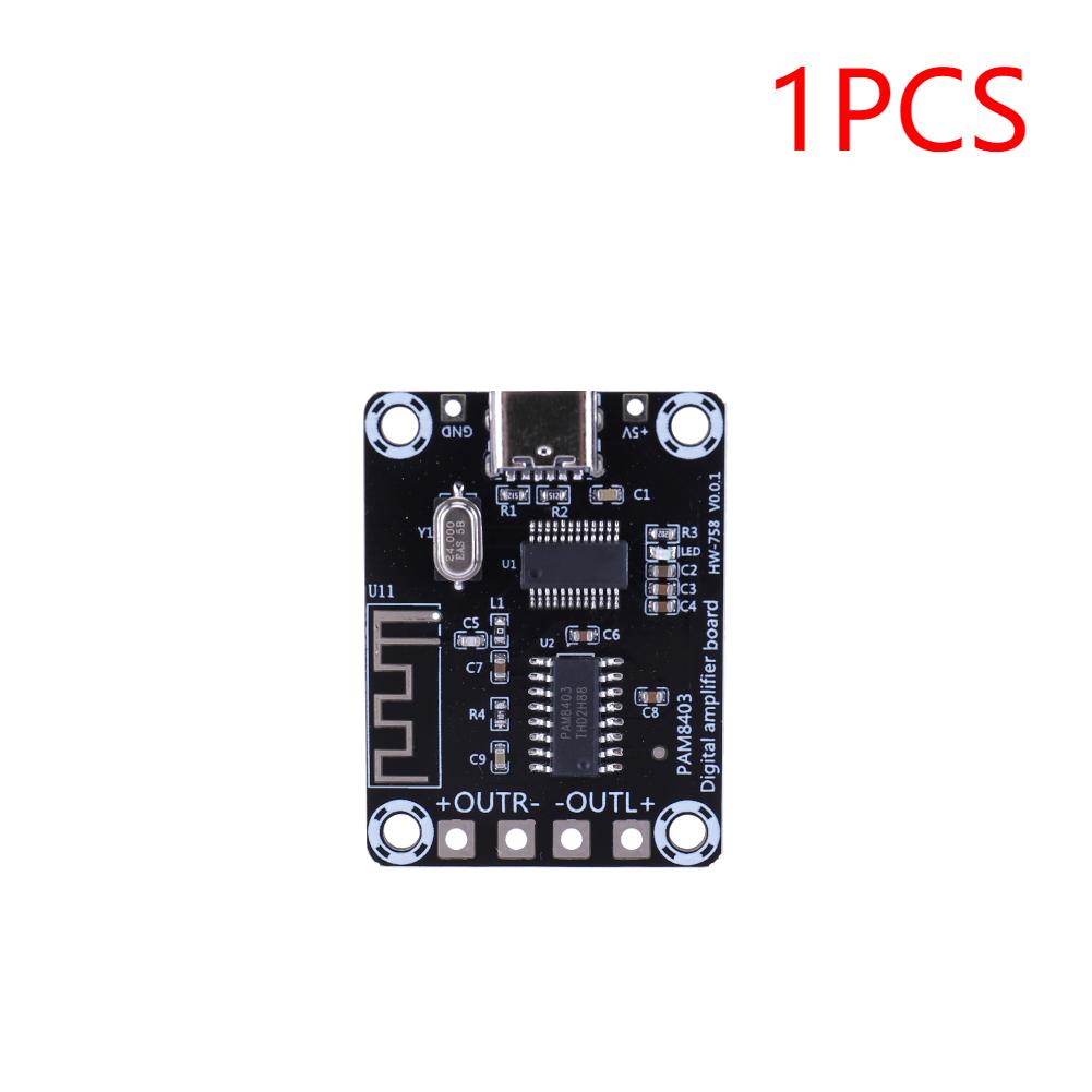 XH-A155 Mini PAM8403 Amplifier Board 5W+5W Class D BT Digital Power Amplifier TYPE-C Power Supply for Speakers Above 4 Inches