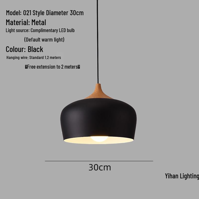 Modern Nordic Single-Head Pendant Light for Hotels, Bars, and Restaurants - Industrial Retro Style Lampshade.