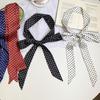 Silk Scarf, High-end Sense of Wind and Waves, Thin and Narrow Small Tie, Hair Tie, Streamer Belt, Bag Wrap, Headscarf, Hair Accessories.