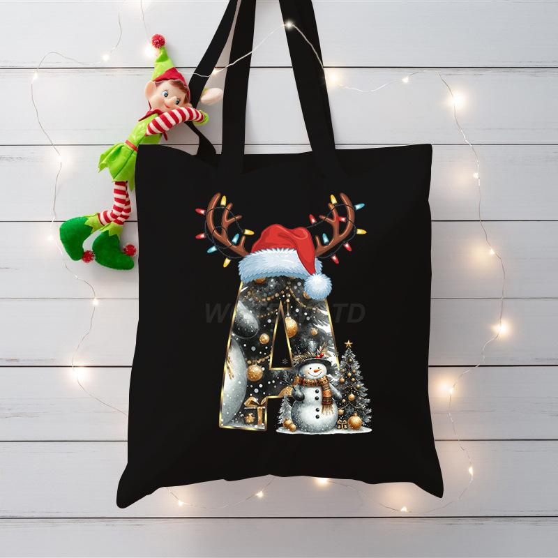 Christmas 26 Alphanumeric Handbag Large Capacity Shoulder Bag Student Portable Tutoring Bag no specification